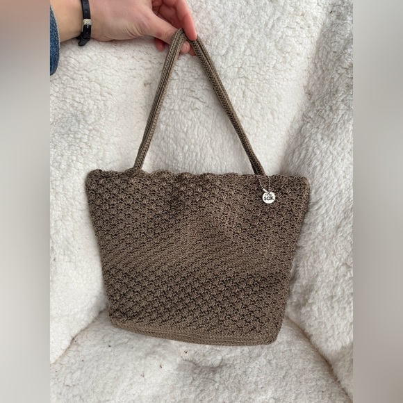 The Sak Handbags - The SAK crochet large shoulder bag, Cognac color.